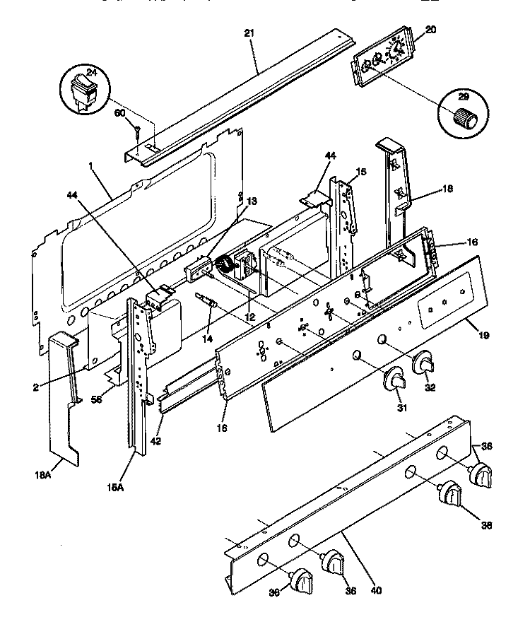 BACKGUARD Diagram and Parts List for 30-4282-00-04  Tappan Range