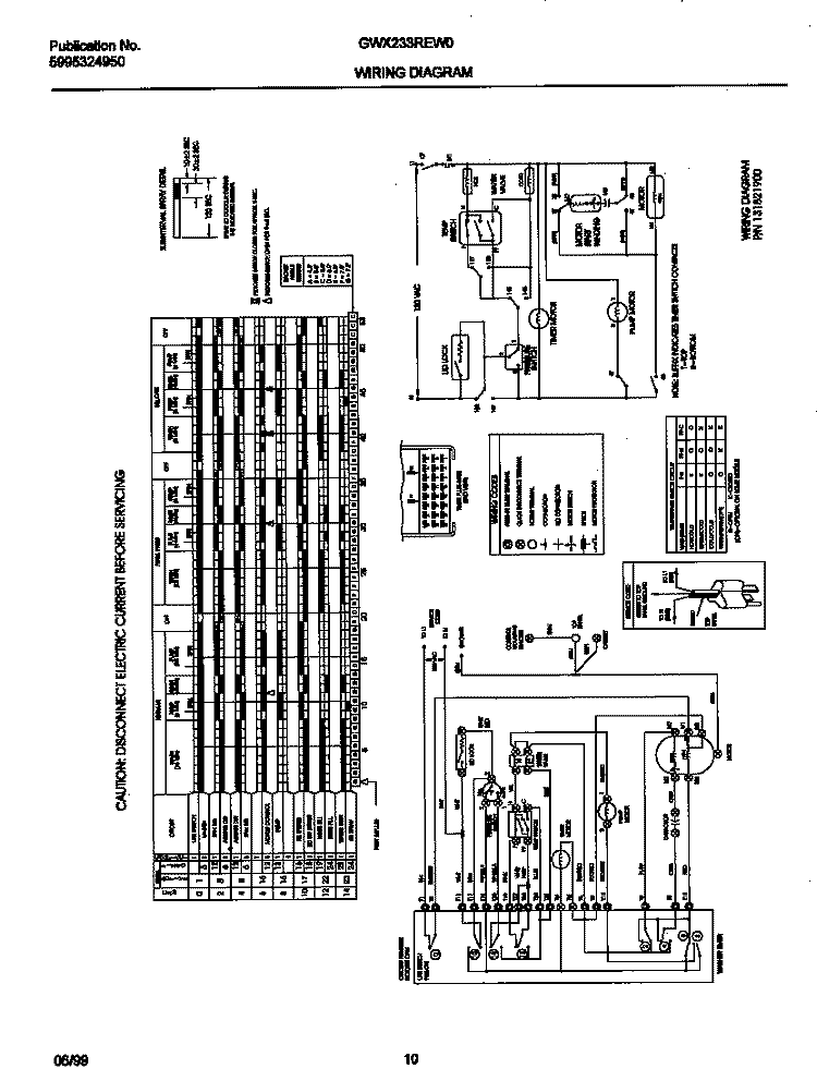 131821900 WIRING DIAGRAM Diagram and Parts List for GWX233REW0  Gibson Washer