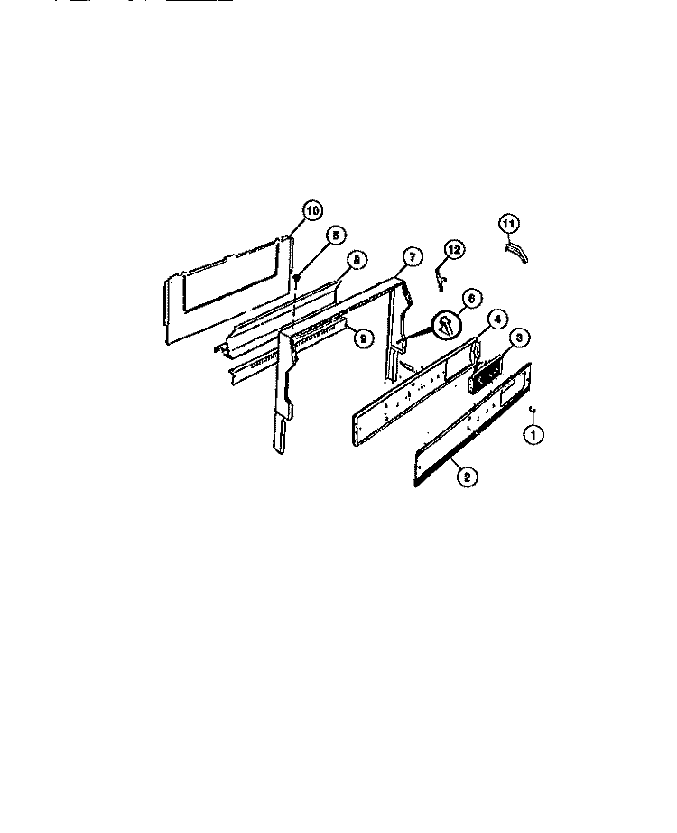 CONSOLE, PANELS Diagram and Parts List for GCG34BNL5  Frigidaire Range