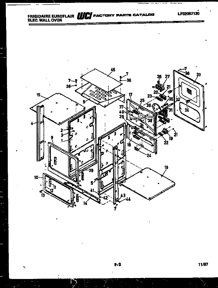 PANEL PARTS Diagram and Parts List for RGCF97EW  Frigidaire Wall Oven