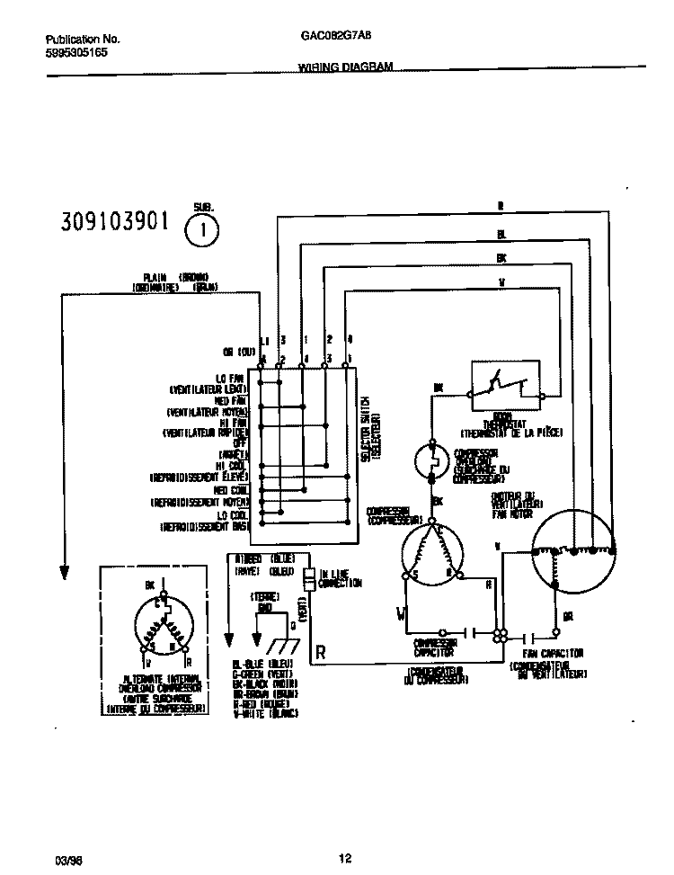 WIRING DIAGRAM Diagram and Parts List for GAC082G7A8  Gibson Air Conditioner