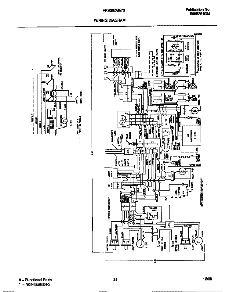 WIRING DIAGRAM Diagram and Parts List for FRS26ZGEB2  Frigidaire Refrigerator