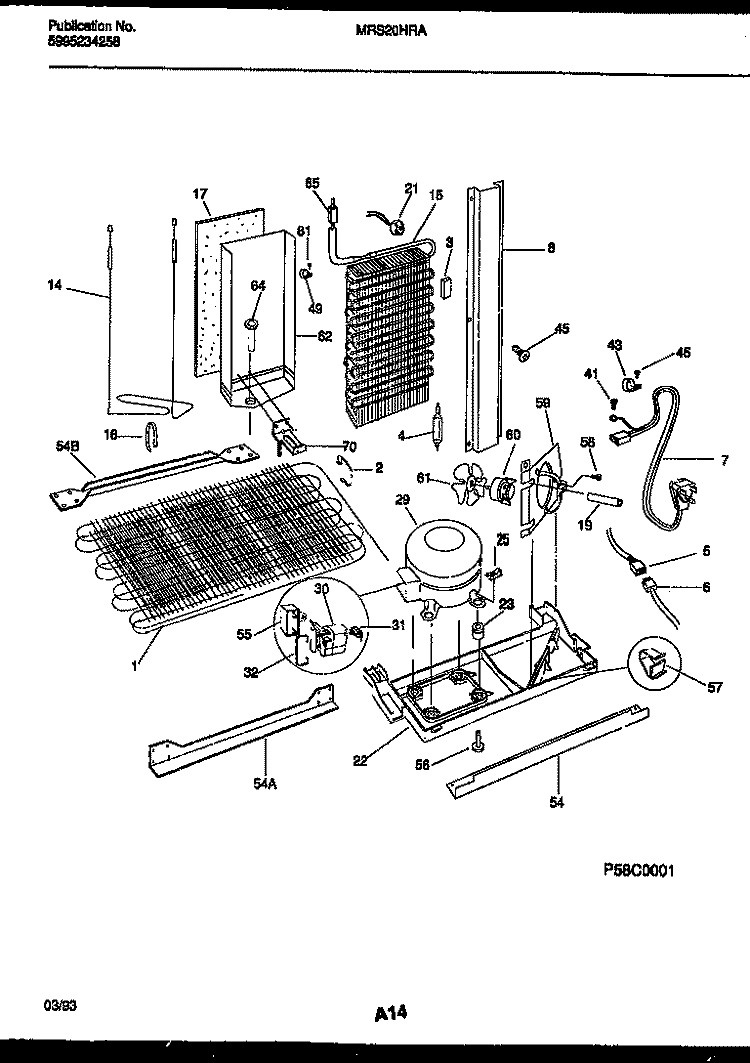 SYSTEM AND AUTOMATIC DEFROST PARTS Diagram and Parts List for MRS20HRAD0  Frigidaire Refrigerator