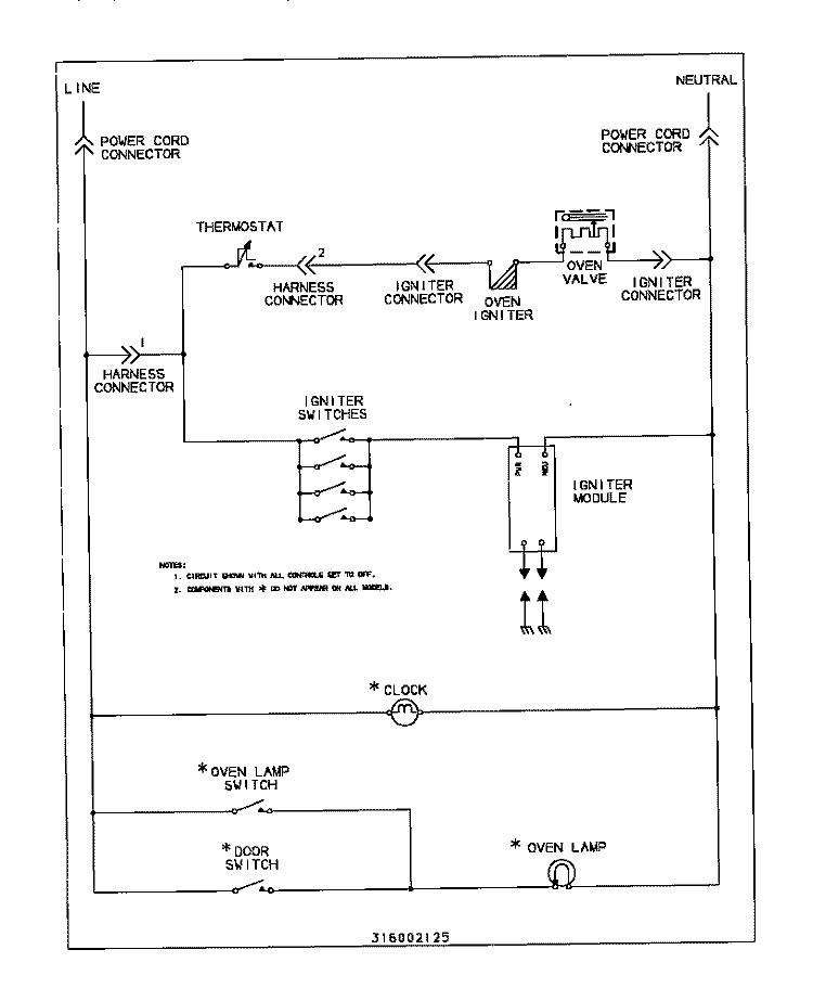 WIRING DIAGRAM Diagram and Parts List for 30-2132-00-04  Tappan Range