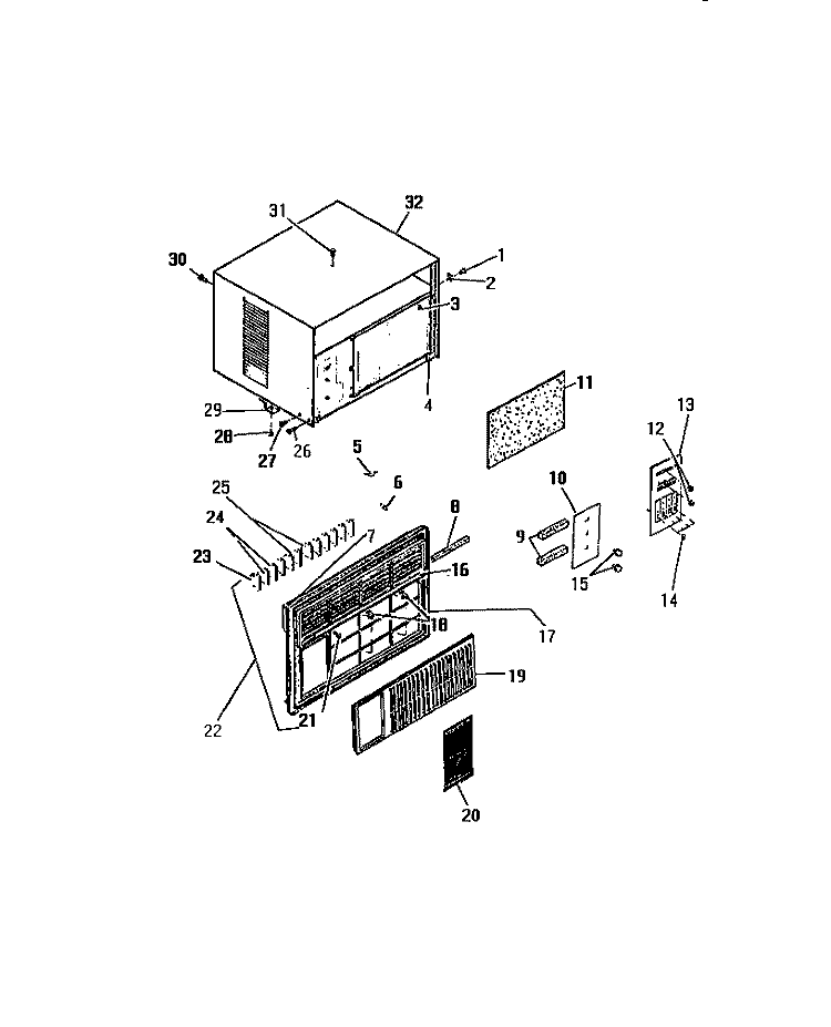 CABINET FRONT (`AAA` CABINET MODELS Diagram and Parts List for A13MUD2  Frigidaire Air Conditioner