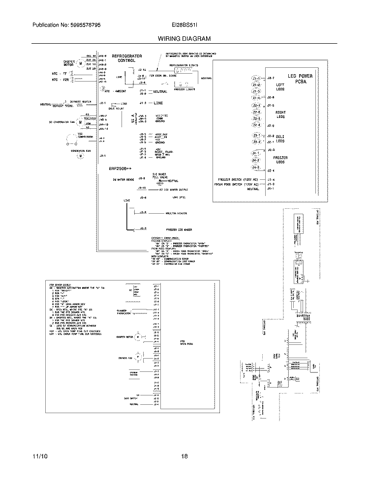 WIRING DIAGRAM Diagram and Parts List for EI28BS51IW1  Electrolux Refrigerator