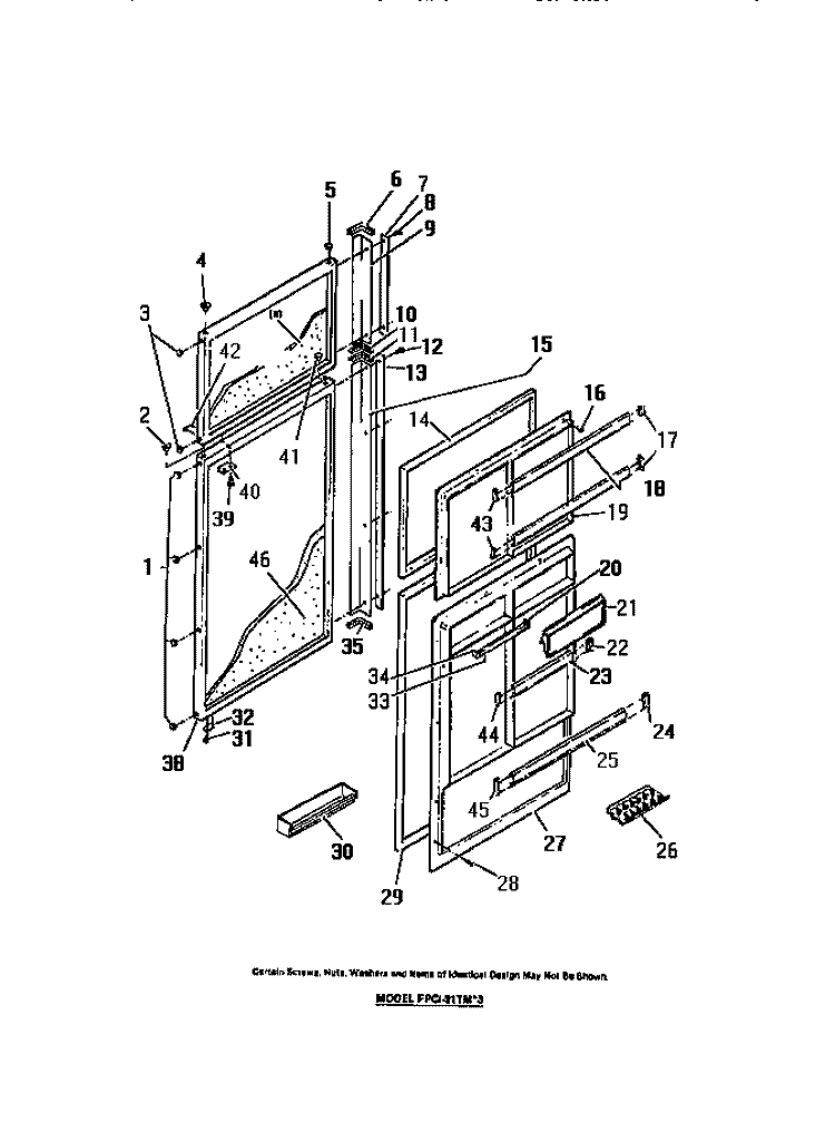 FOOD & FREEZER DOORS Diagram and Parts List for FPCI21TMH3  Frigidaire Refrigerator