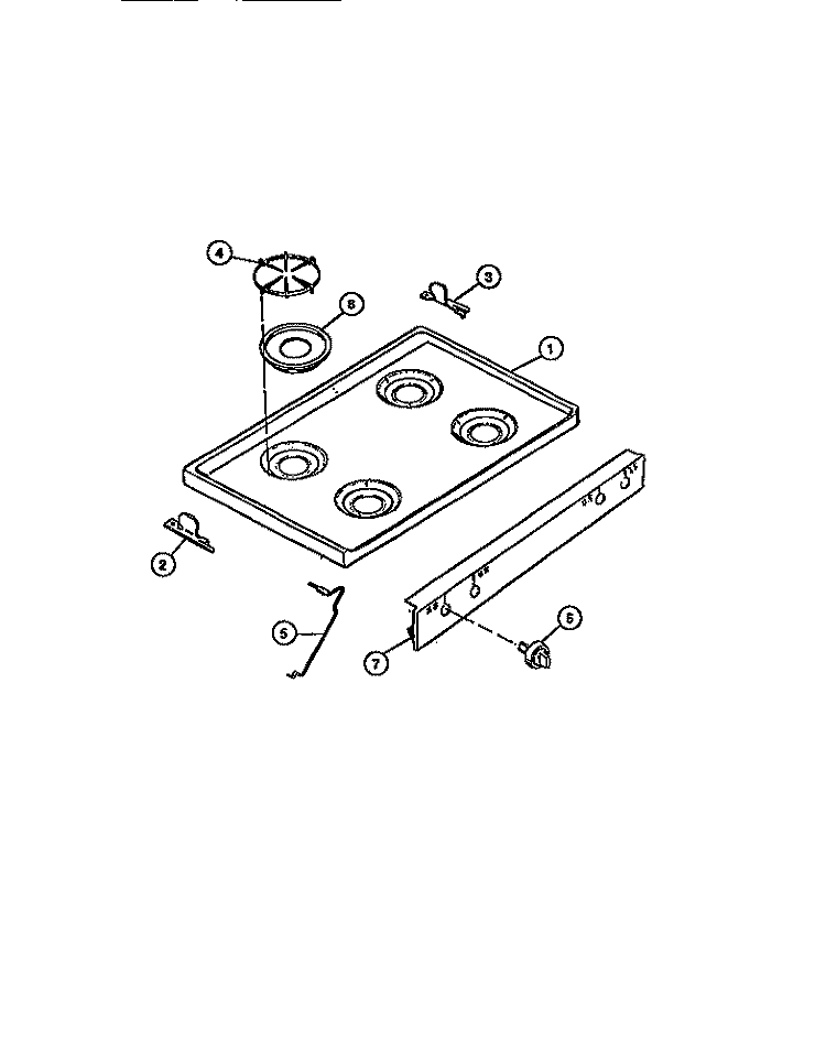 COOKTOP Diagram and Parts List for CGC355DXC  Gibson Range