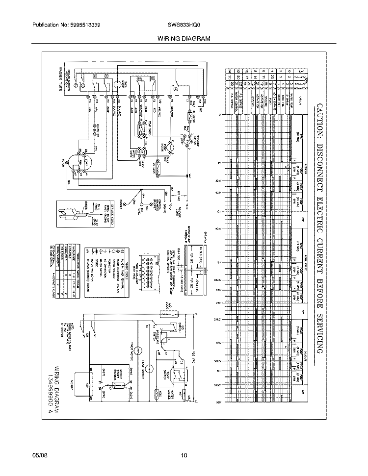 WIRING DIAGRAM Diagram and Parts List for SWS833HQ0  Westinghouse Washer