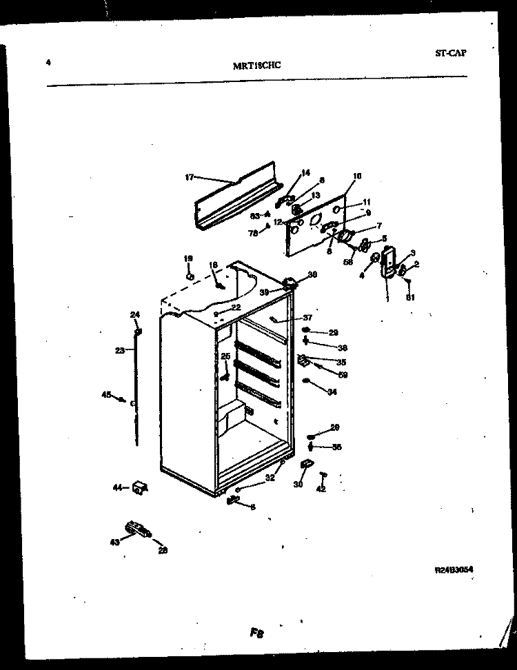 CABINET PARTS Diagram and Parts List for MRT18CHCZ0  Frigidaire Refrigerator