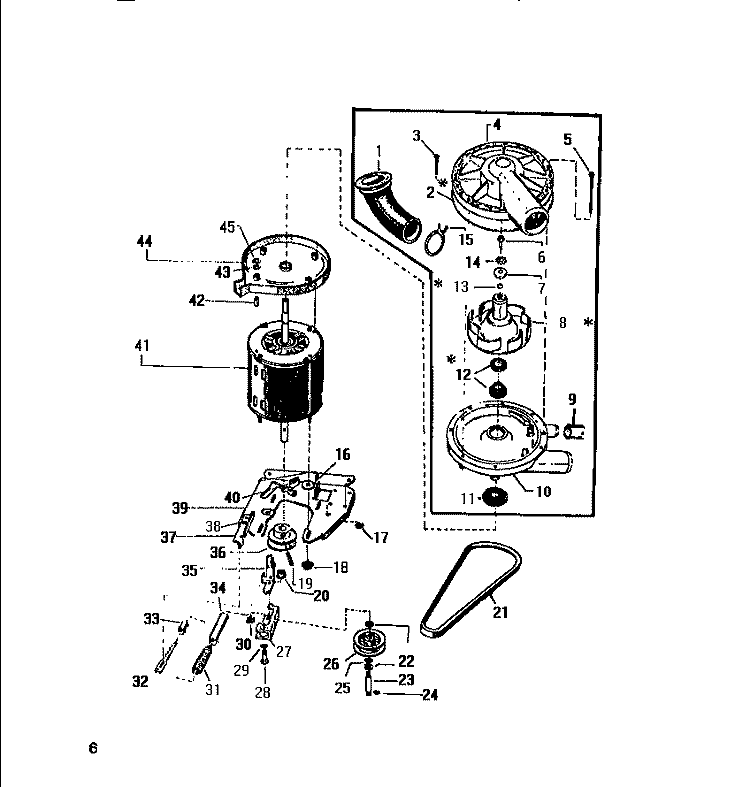 PULLEY, BELTS Diagram and Parts List for LA271EXW2  Frigidaire Washer
