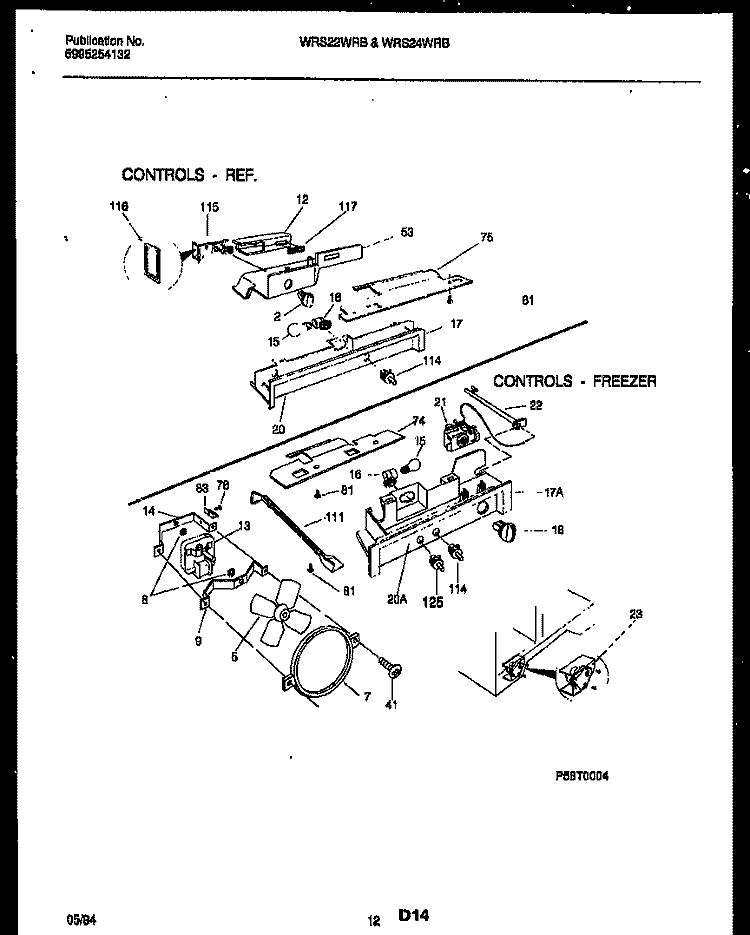 REFRIGERATOR CONTROL ASSEMBLY, DAMP Diagram and Parts List for WRS22WRBD0  Frigidaire Refrigerator