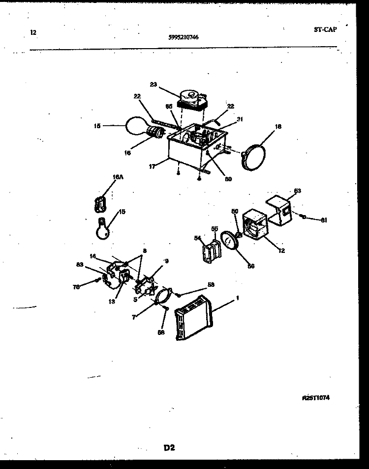 REFRIGERATOR CONTROL ASSEMBLY, DAMP Diagram and Parts List for RS227NCD0  Frigidaire Refrigerator