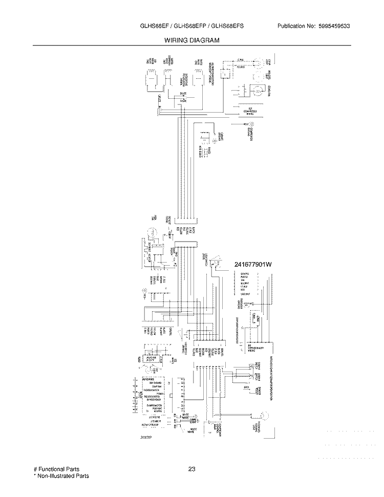 WIRING DIAGRAM Diagram and Parts List for GLHS68EFPW0  Frigidaire Refrigerator