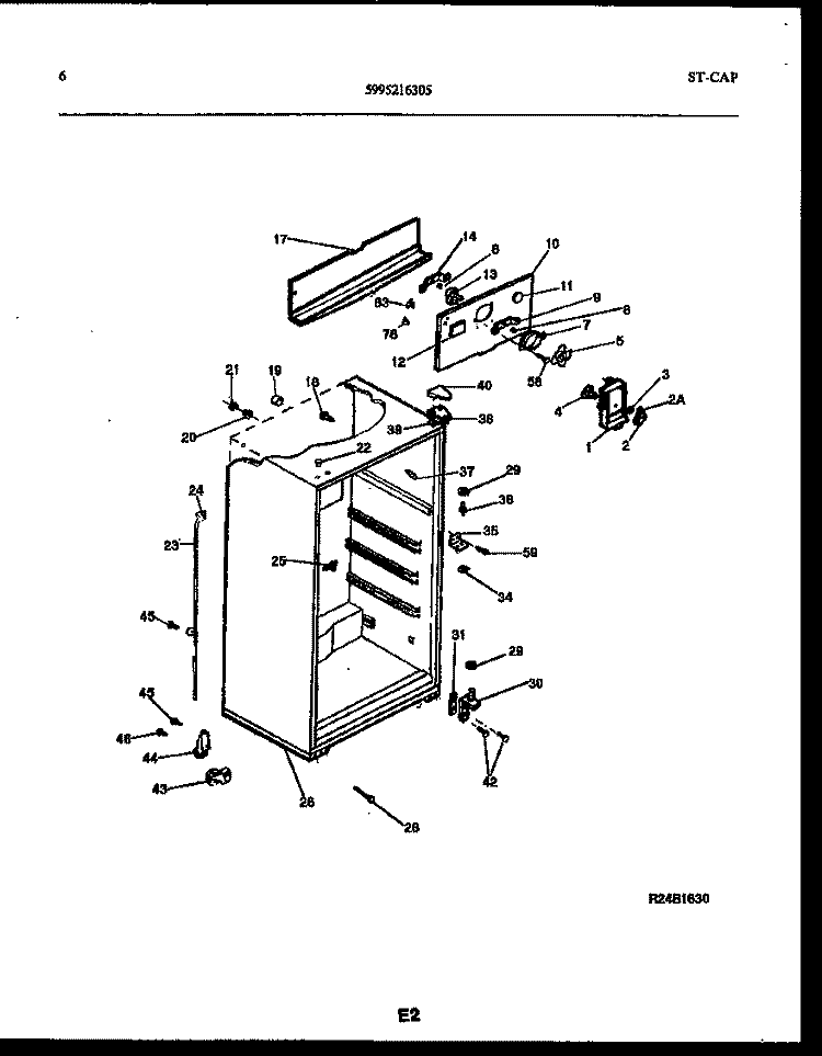 CABINET PARTS Diagram and Parts List for FPD17TLPH1  Frigidaire Refrigerator