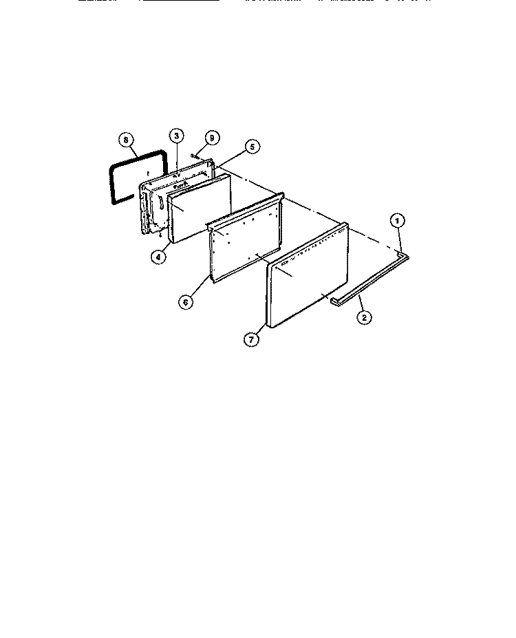 DOOR PARTS Diagram and Parts List for 32-1007-00-03  Tappan Cooktop