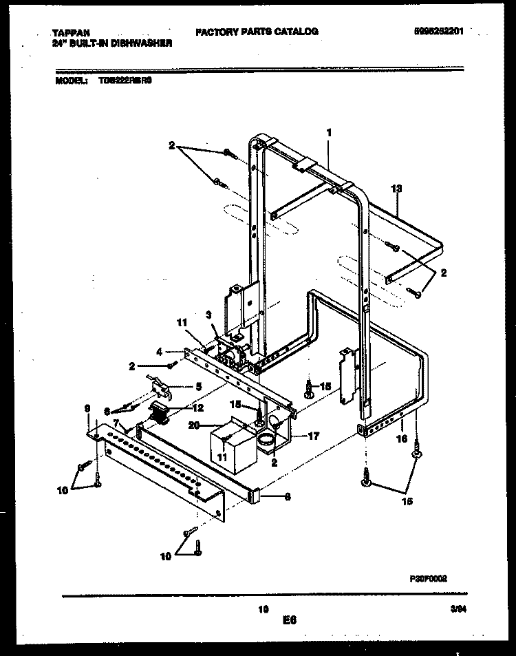POWER DRY AND MOTOR PARTS Diagram and Parts List for TDB222RBR0  Tappan Dishwasher