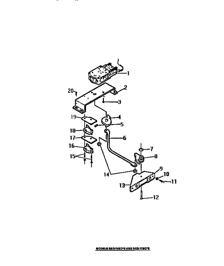 DOOR LATCH MECHANISM Diagram and Parts List for REG74BCB0  Frigidaire Wall Oven
