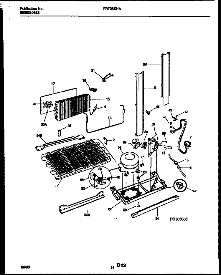 SYSTEM AND AUTOMATIC DEFROST PARTS Diagram and Parts List for FRT26XHAY0  Frigidaire Refrigerator
