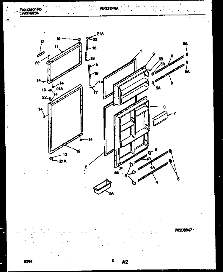 DOOR PARTS Diagram and Parts List for WRT21PRAD0  Frigidaire Refrigerator