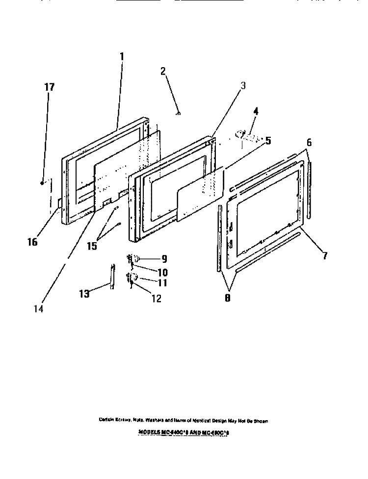 DOOR PANELS Diagram and Parts List for MC640C0  Frigidaire Microwave