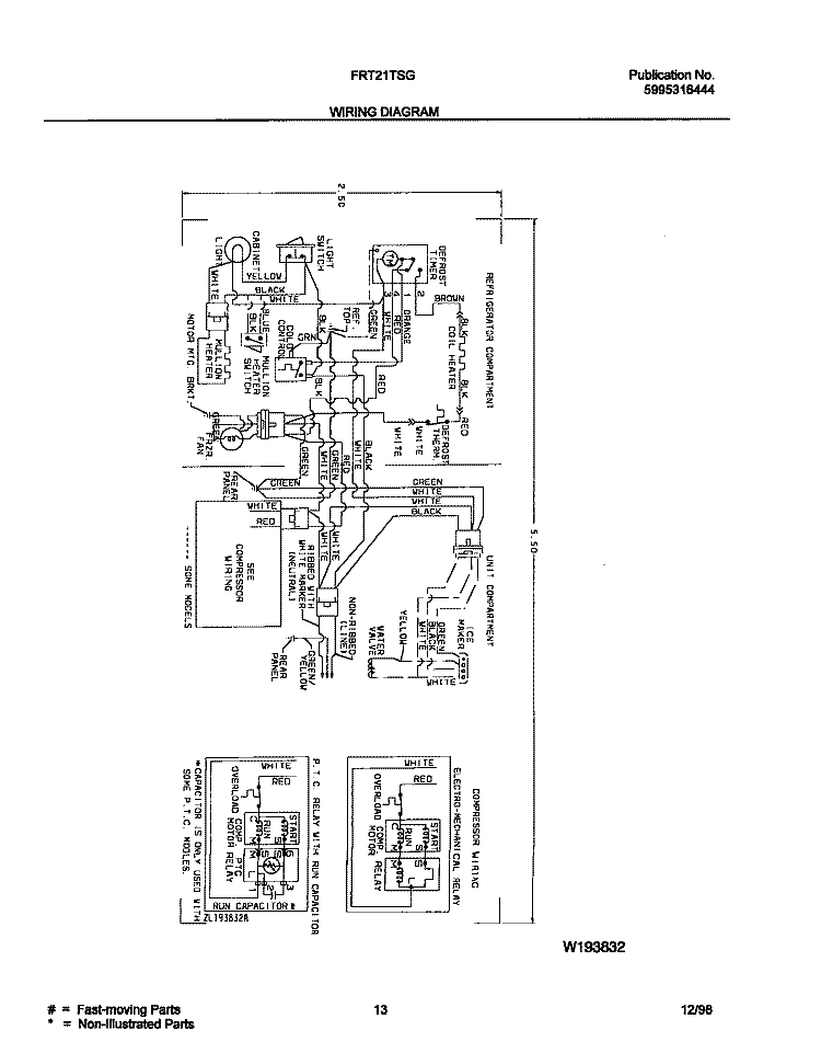 WIRING / DIAGRAM Diagram and Parts List for FRT21TSGD2  Frigidaire Refrigerator