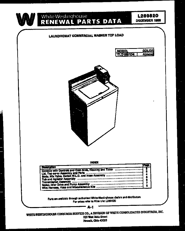 COVER Diagram and Parts List for AS189K2K1  Frigidaire Air Conditioner