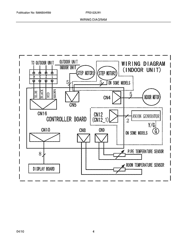 WIRING DIAGRAM Diagram and Parts List for FRS123LW11  Frigidaire Air Conditioner