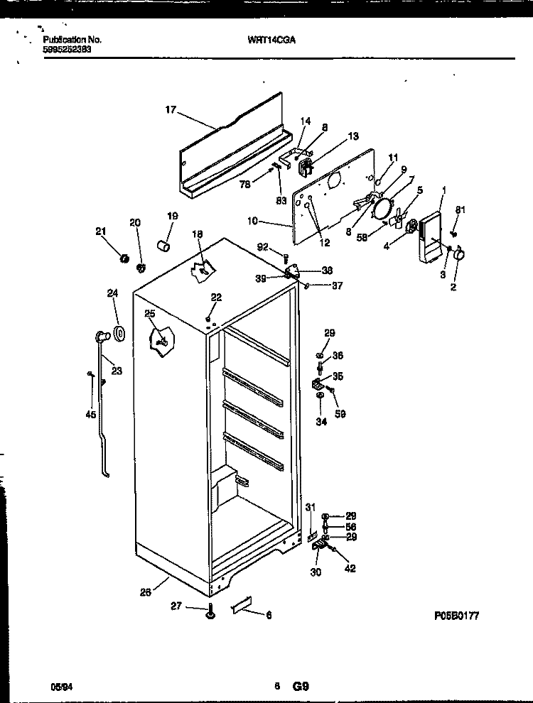 CABINET PARTS Diagram and Parts List for WRT14CGAY0  Frigidaire Refrigerator