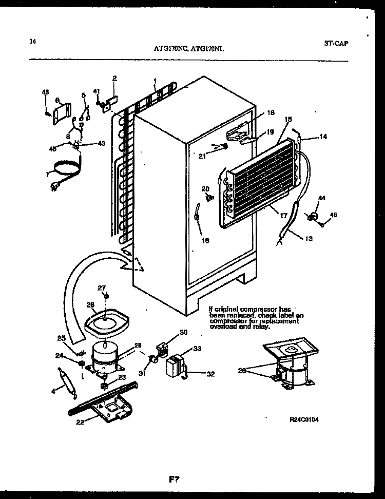 SYSTEM AND AUTOMATIC DEFROST PARTS Diagram and Parts List for ATG170NCD2  Frigidaire Refrigerator