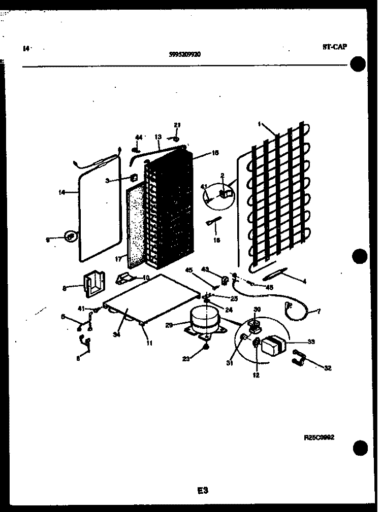 SYSTEM AND AUTOMATIC DEFROST PARTS Diagram and Parts List for FGI220JN0D  Kelvinator Refrigerator
