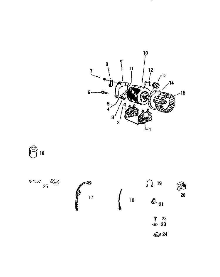 MOTOR, MISCELLANEOUS Diagram and Parts List for DG700EXF1  Frigidaire Dryer