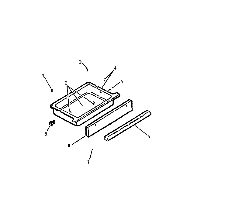 STORAGE DRAWER Diagram and Parts List for REG36CAL2  Frigidaire Range