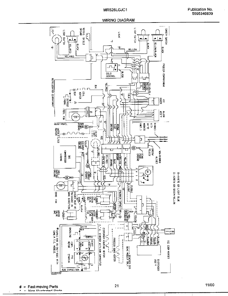 WIRING DIAGRAM Diagram and Parts List for MRS26LGJC1  Uni Refrigerator