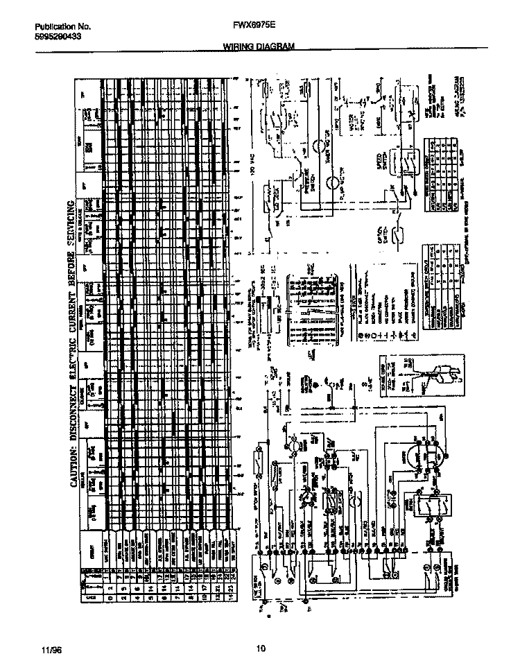 WIRING DIAGRAM Diagram and Parts List for FWX6975EW0  Frigidaire Washer
