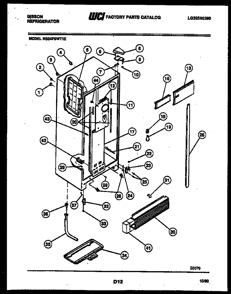 CABINET PARTS Diagram and Parts List for RS24F9WT1E  Gibson Refrigerator