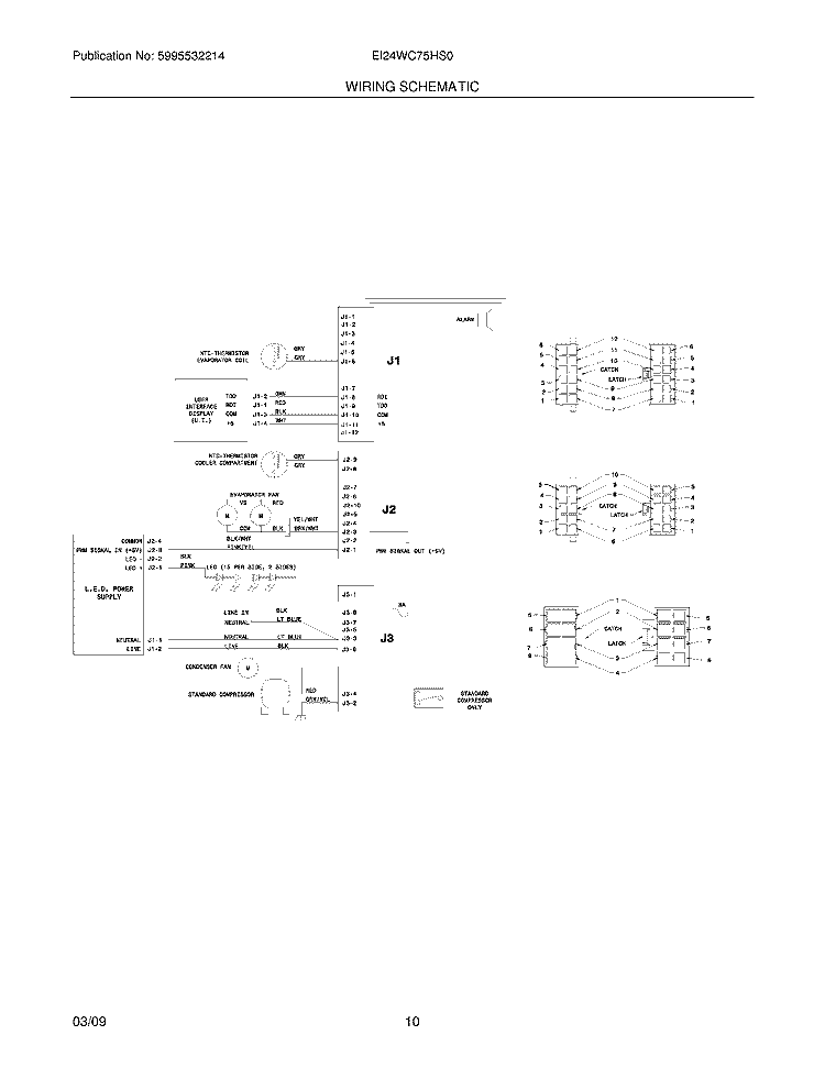 WIRING SCHEMATIC Diagram and Parts List for EI24WC75HS0  Electrolux Wine and Beverage Cooler