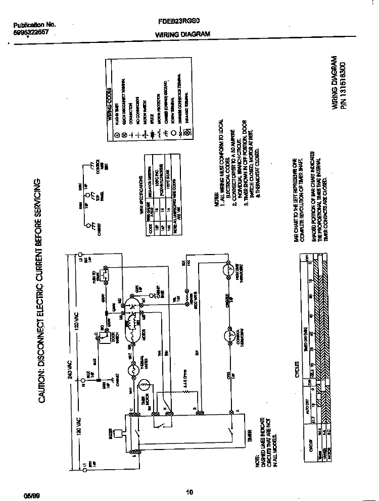 131518300 WIRING DIAGRAM Diagram and Parts List for FDEB23RGS0  Frigidaire Dryer