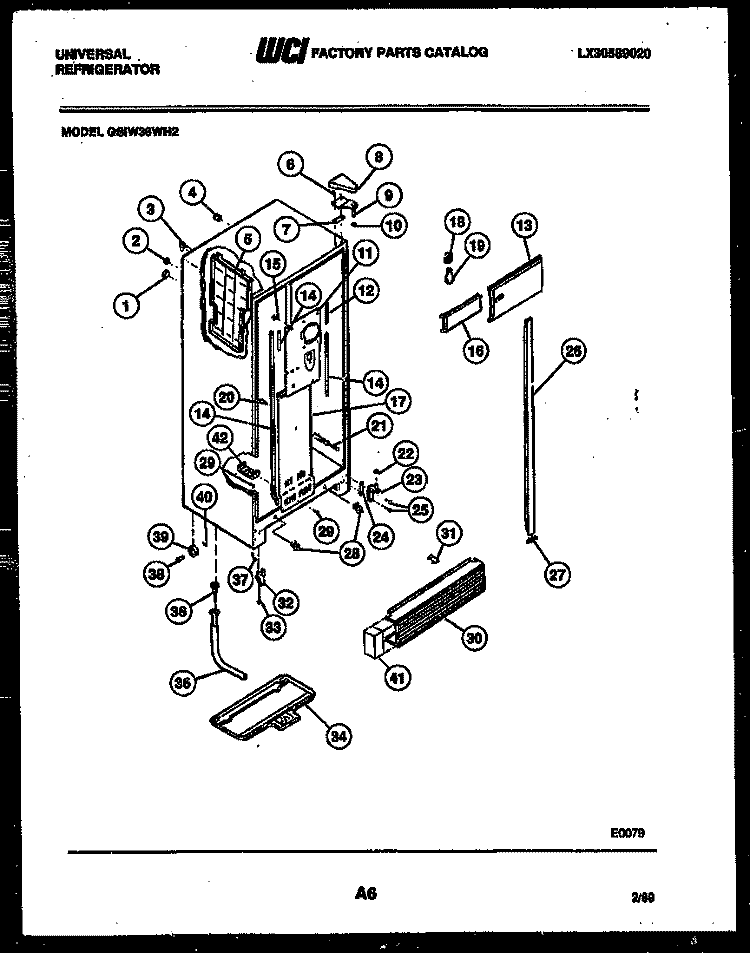 CABINET PARTS Diagram and Parts List for GSIW36HH2  Frigidaire Refrigerator