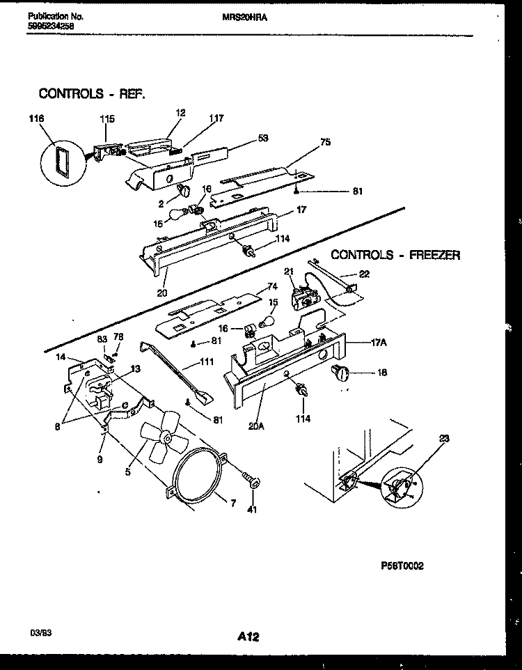 REFRIGERATOR CONTROL ASSEMBLY, DAMP Diagram and Parts List for MRS20HRAD0  Frigidaire Refrigerator