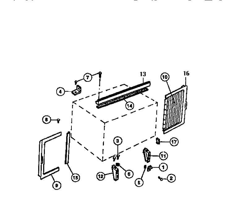 WINDOW MOUNTING PARTS Diagram and Parts List for AR12ME8N1  Frigidaire Air Conditioner