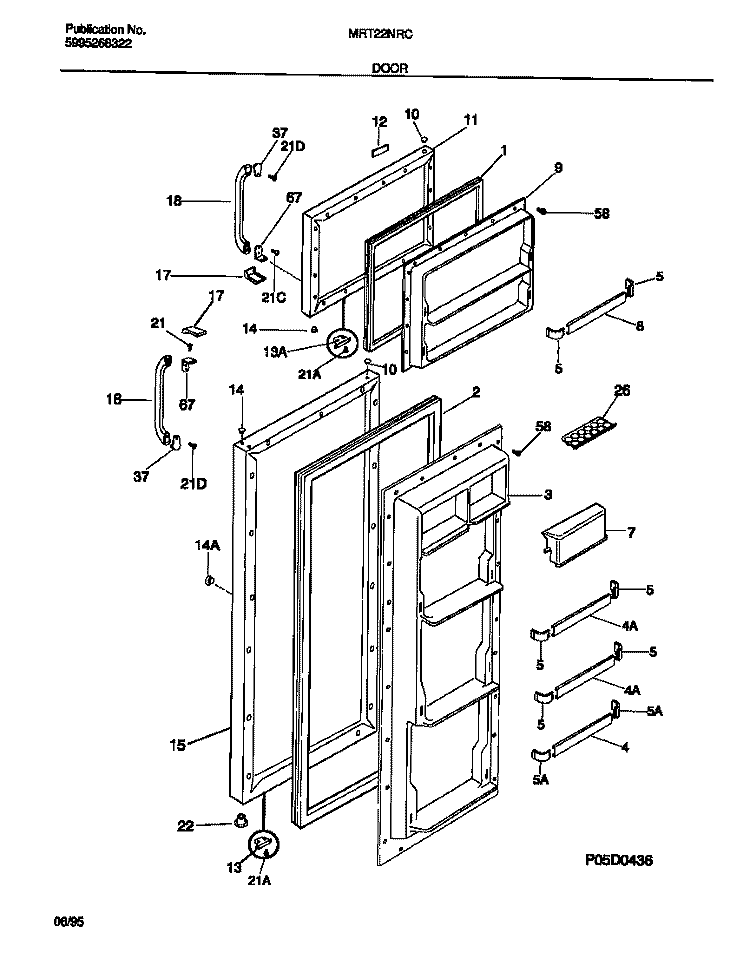 DOOR Diagram and Parts List for MRT24NRCD0  Uni Refrigerator