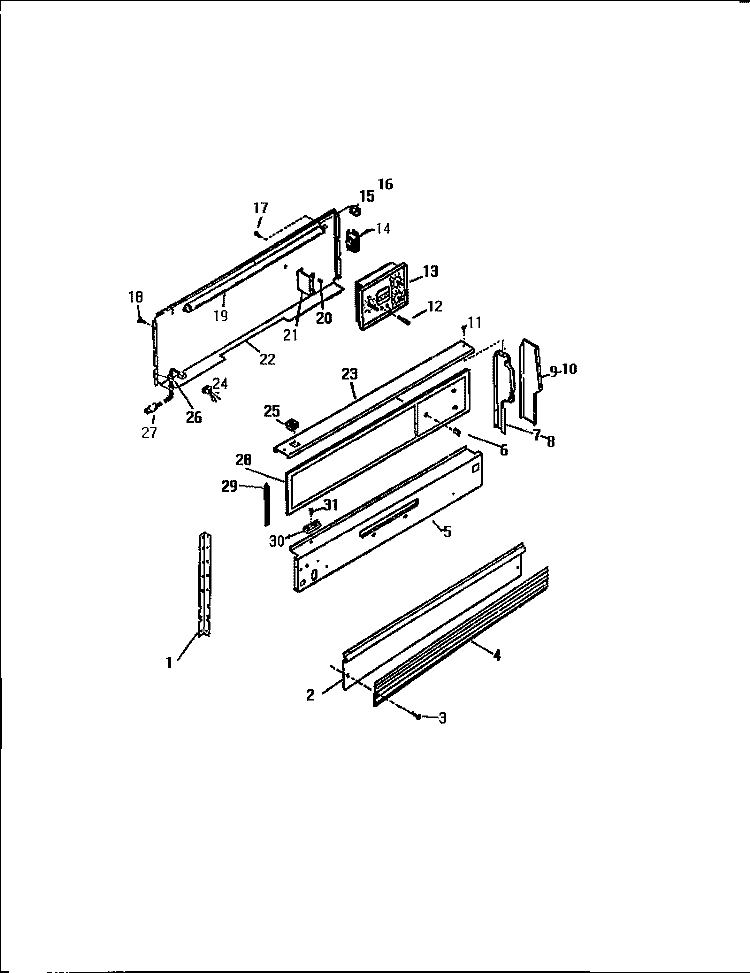 BACKGUARD, GF980H Diagram and Parts List for GF780HXD0  Frigidaire Wall Oven