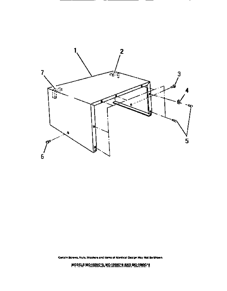 CABINET SHELL Diagram and Parts List for MC1050C0  Frigidaire Microwave