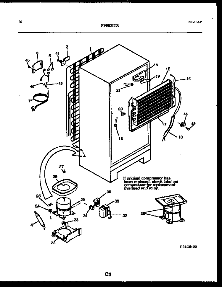 SYSTEM AND AUTOMATIC DEFROST PARTS Diagram and Parts List for FPES21TRW1  Frigidaire Refrigerator