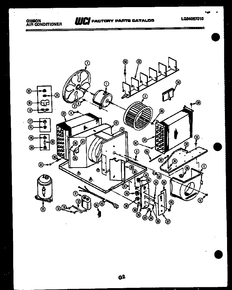 ELECTRICAL AND AIR HANDLING PARTS Diagram and Parts List for AM10C6ETBA  Gibson Air Conditioner