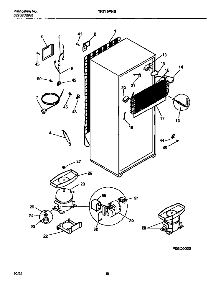 COOLING SYSTEM Diagram and Parts List for TRT19PNBD1  Tappan Refrigerator