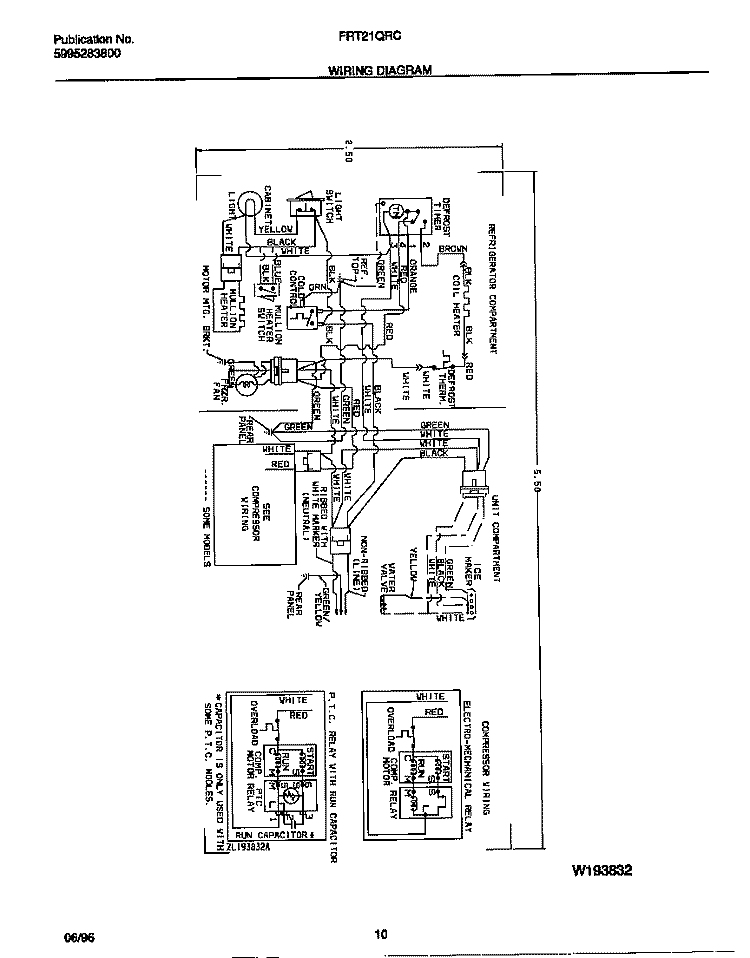 WIRING DIAGRAM Diagram and Parts List for FRT21QRCD3  Frigidaire Refrigerator