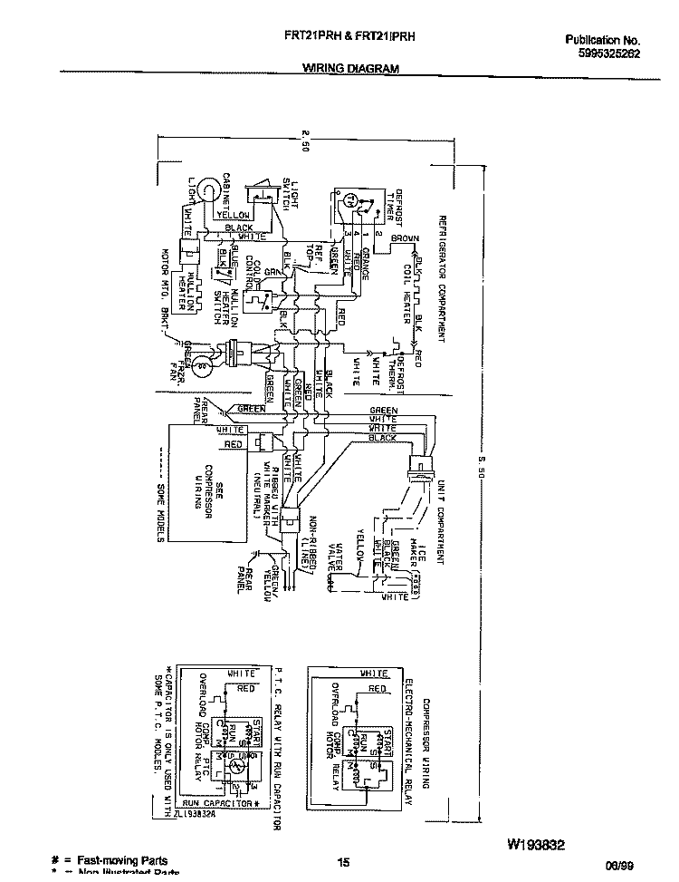 WIRING DIAGRAM Diagram and Parts List for FRT21IPRHD2  Frigidaire Refrigerator