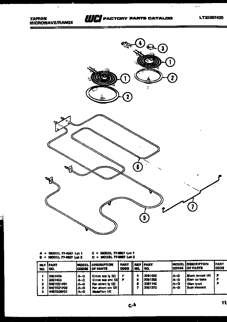 BROILER PARTS Diagram and Parts List for 77-4957-66-01  Tappan Range